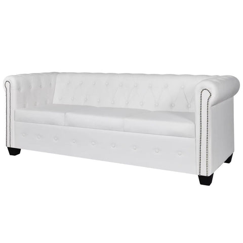 Chesterfield-Sofa 3-Sitzer Kunstleder