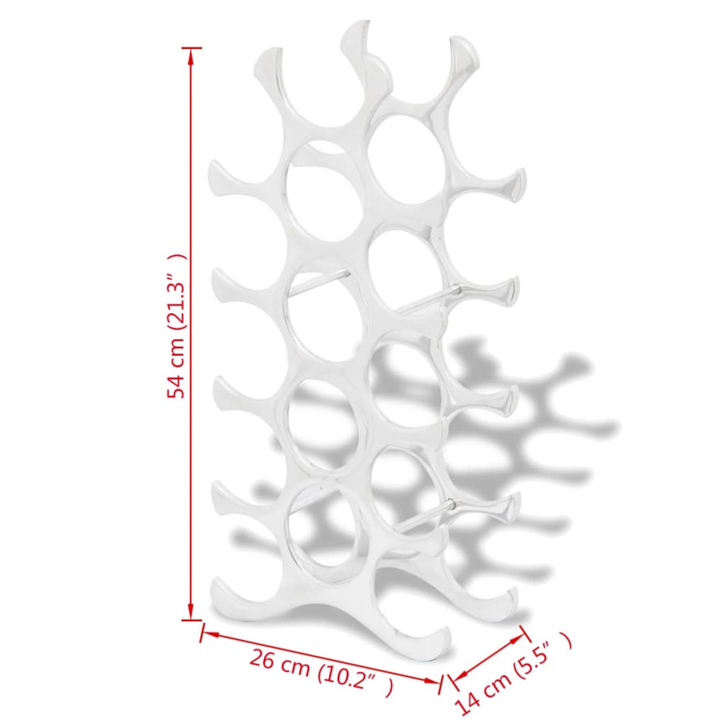 Flaschenregal für 15 Flaschen Silbern Aluminium