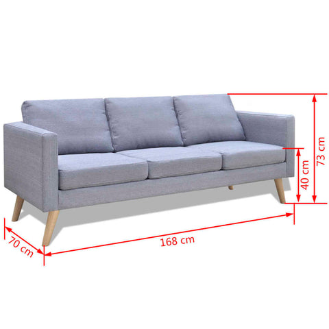 Sofagarnitur 2-Sitzer & 3-Sitzer Stoff Hellgrau