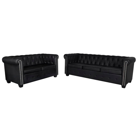 Chesterfield-Sofas 2-Sitzer und 3-Sitzer Kunstleder