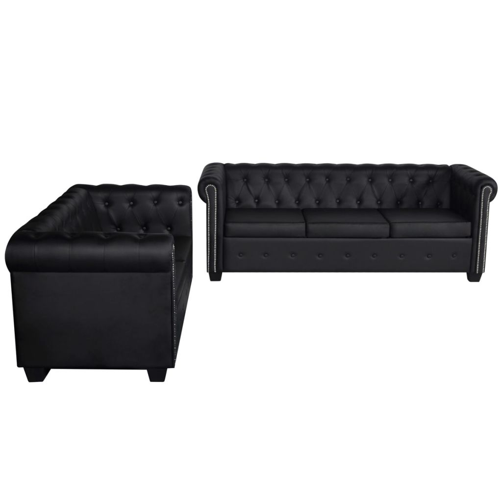 Chesterfield-Sofas 2-Sitzer und 3-Sitzer Kunstleder