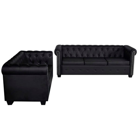 Chesterfield-Sofas 2-Sitzer und 3-Sitzer Kunstleder