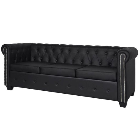 Chesterfield-Sofas 2-Sitzer und 3-Sitzer Kunstleder