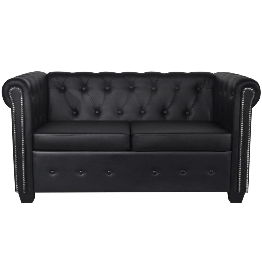 Chesterfield-Sofas 2-Sitzer und 3-Sitzer Kunstleder