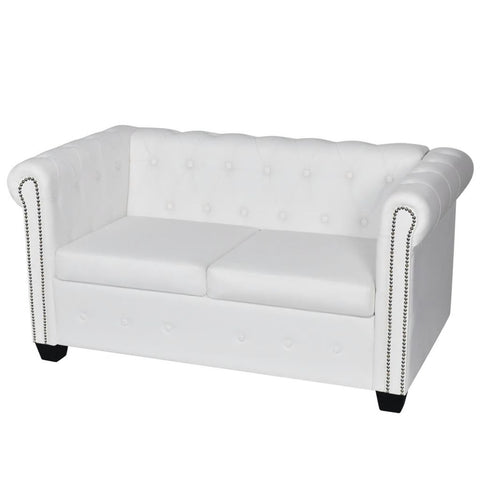 Chesterfield-Sofas 2-Sitzer und 3-Sitzer Kunstleder