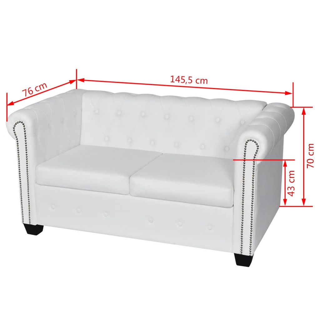 Chesterfield-Sofas 2-Sitzer und 3-Sitzer Kunstleder