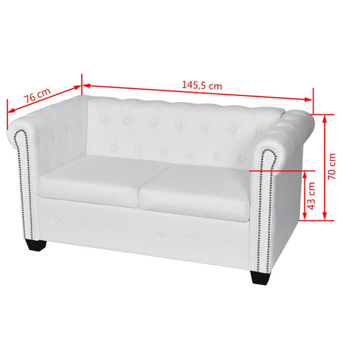 Chesterfield-Sofas 2-Sitzer und 3-Sitzer Kunstleder