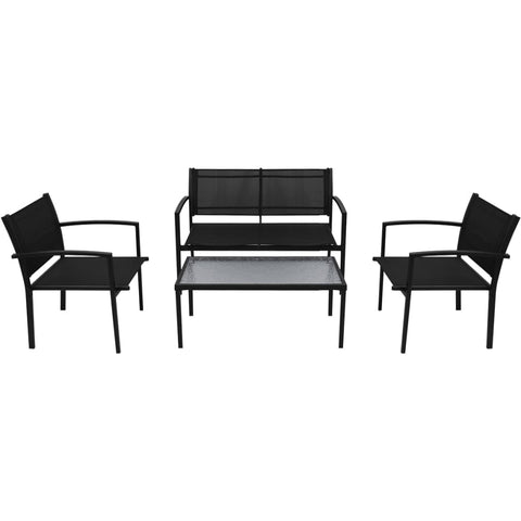 4-tlg. Garten-Lounge-Set Textilene Schwarz