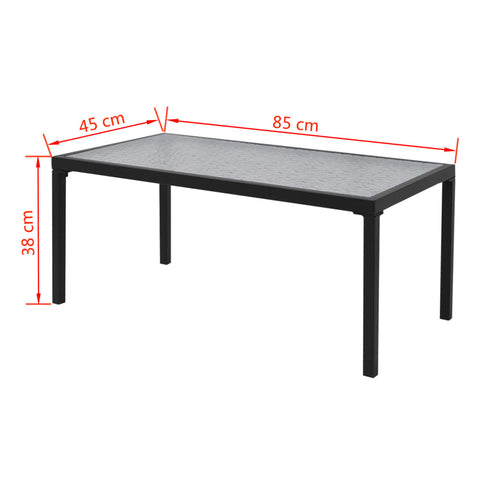 4-tlg. Garten-Lounge-Set Textilene Schwarz