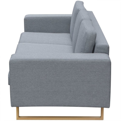 Sofa 3-Sitzer Stoff Hellgrau