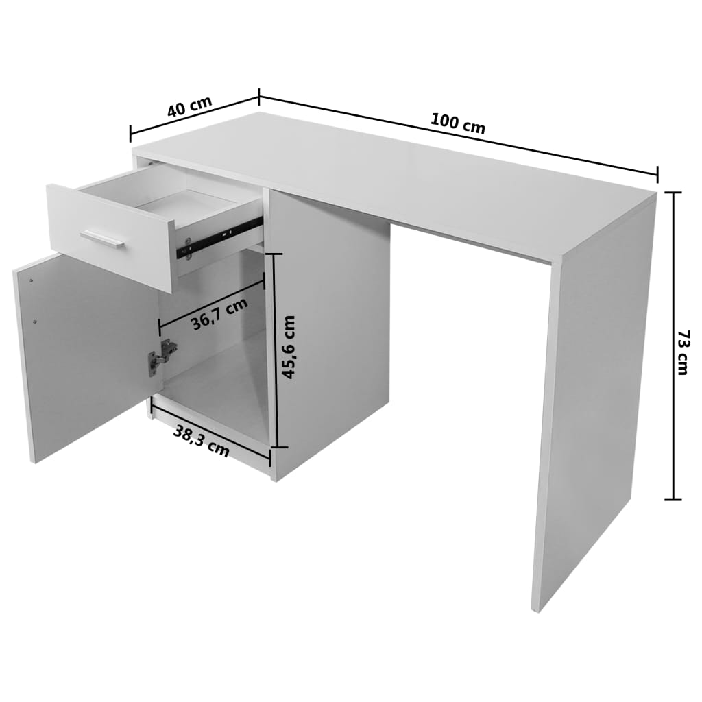 Wandklapptisch Weiß 100x60 cm