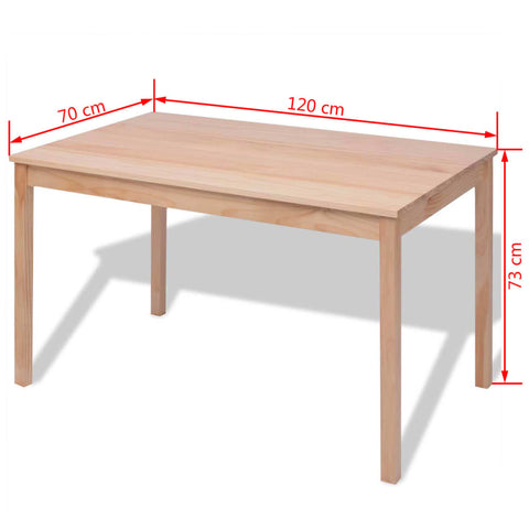 Siebenteiliges Esstisch-Set Pinienholz