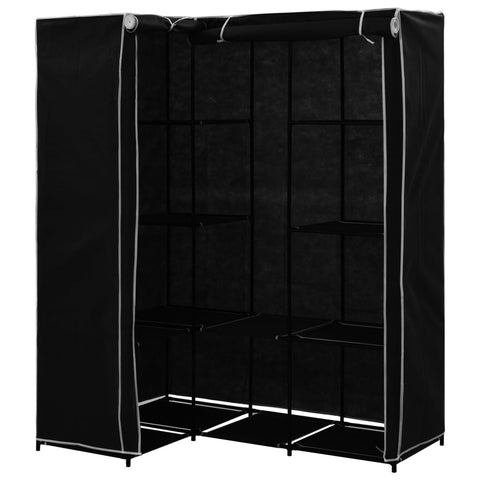 Eckkleiderschrank Schwarz 130 x 87 x 169 cm