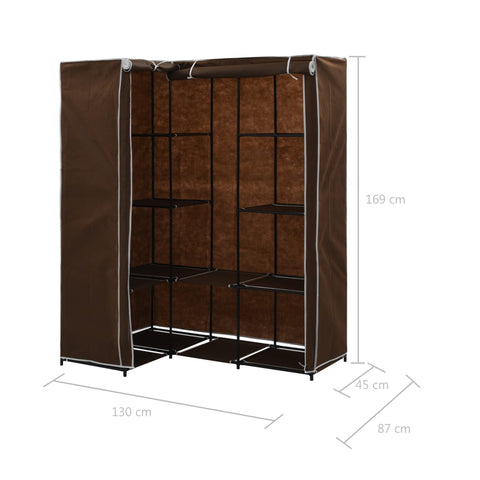 Eckkleiderschrank Braun 130 x 87 x 169 cm