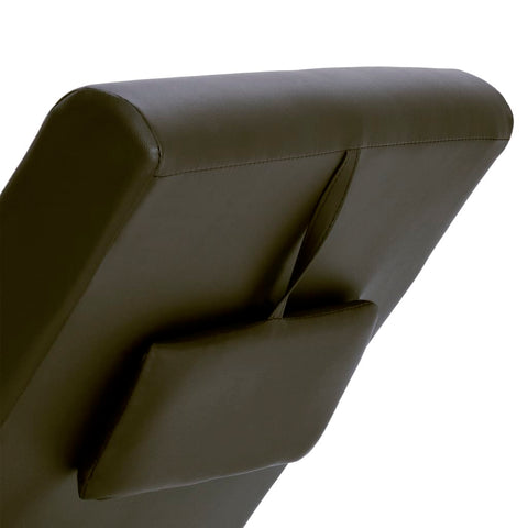 Chaiselongue mit Kissen Braun Kunstleder