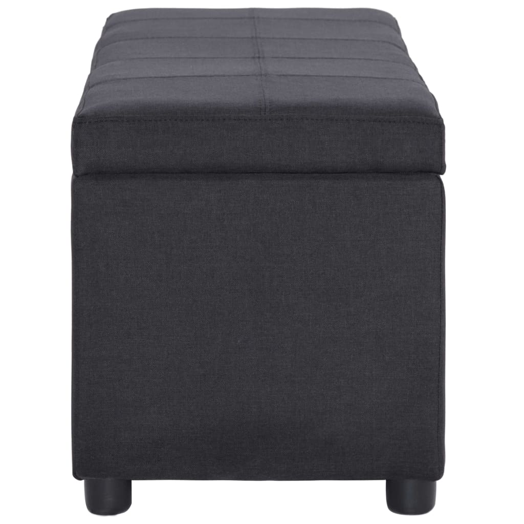 Bank mit Staufach 116 cm Schwarz Polyester