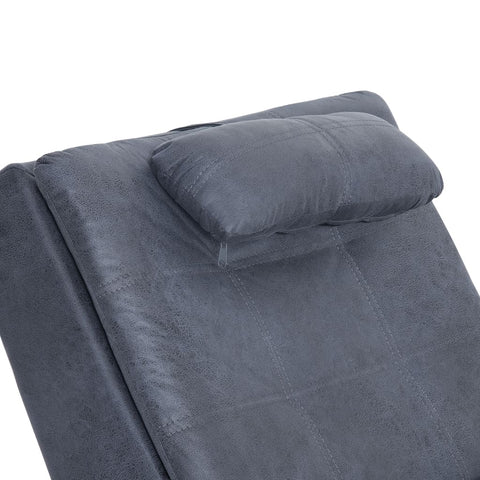 Massage Chaiselongue mit Kissen Grau Wildleder-Optik