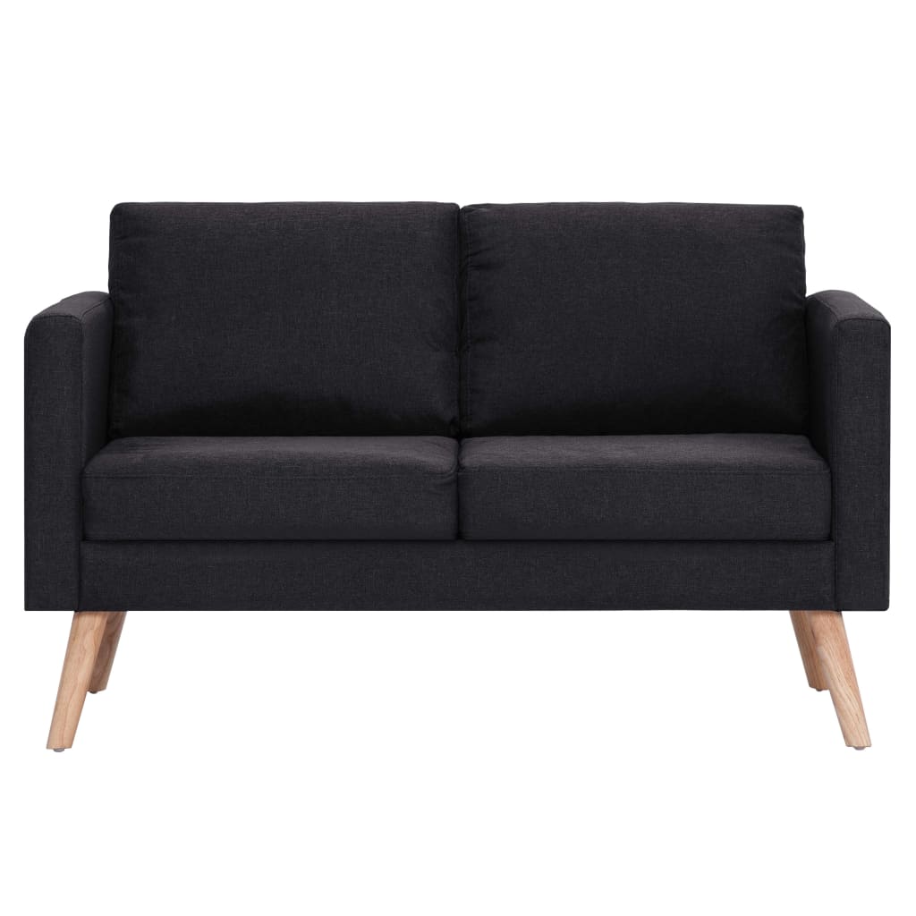 2-Sitzer-Sofa Stoff Schwarz