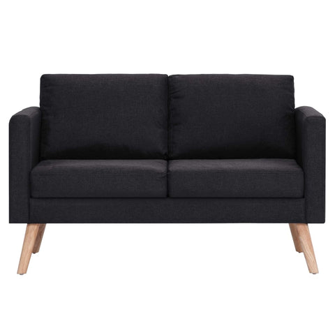 2-Sitzer-Sofa Stoff Schwarz