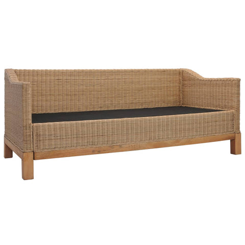 3-Sitzer-Sofa mit Kissen Natürliches Rattan