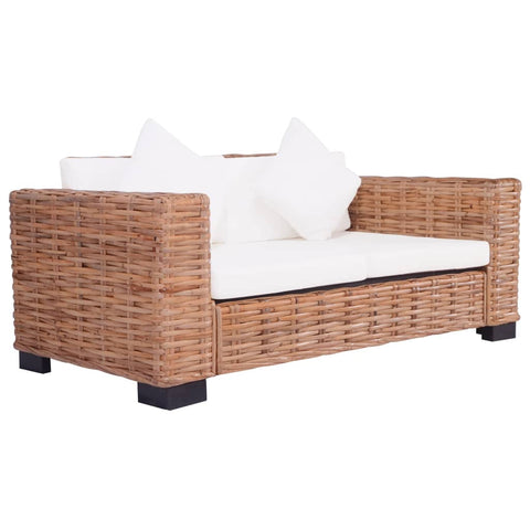 2-Sitzer Gartensofa Natürliches Rattan