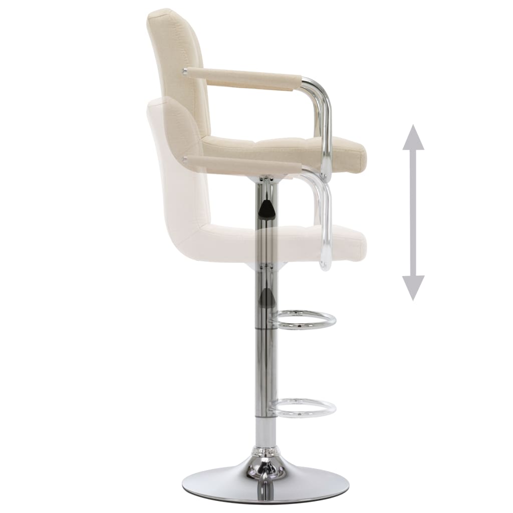 Barhocker 2 Stk. Creme Stoff