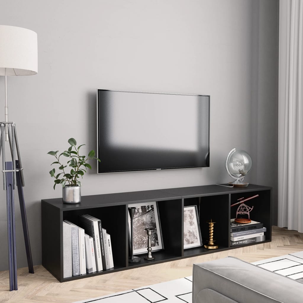 Bücherregal/TV-Schrank Schwarz 143×30×36 cm