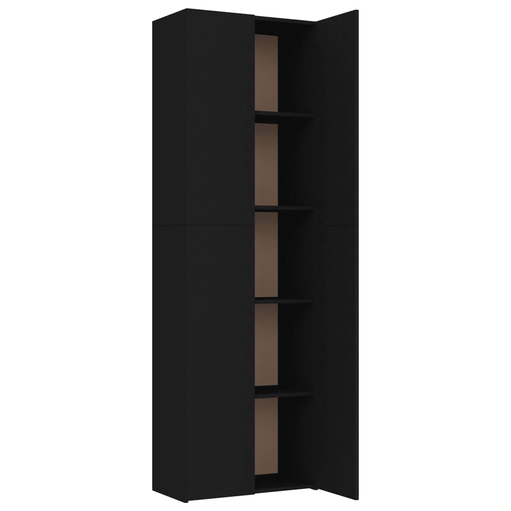 Büroschrank Schwarz 60x32x190 cm Holzwerkstoff