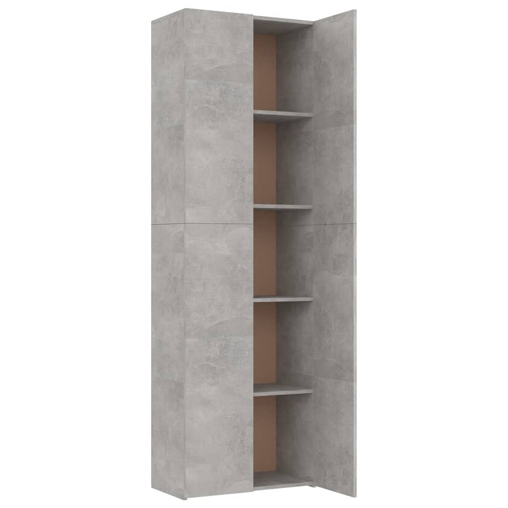 Büroschrank Betongrau 60x32x190 cm Holzwerkstoff