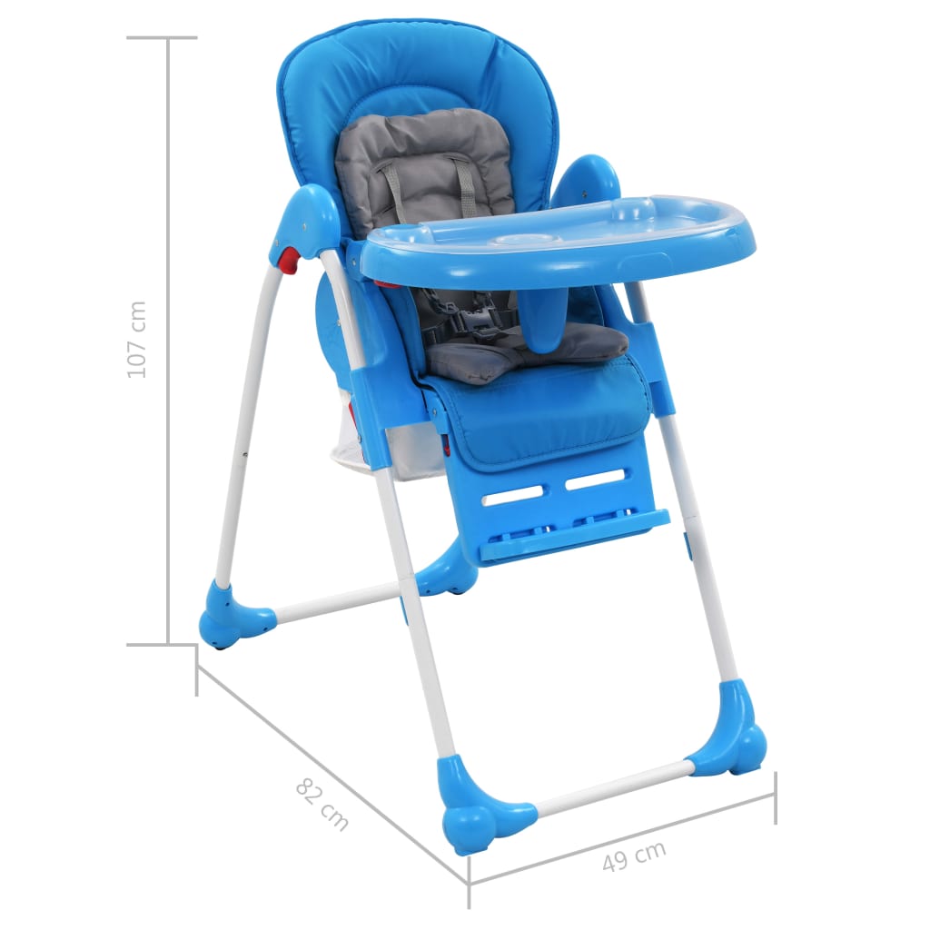 Baby-Hochstuhl Blau und Grau