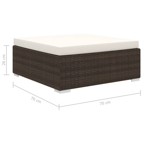 10-tlg. Garten-Lounge-Set mit Auflagen Poly Rattan Braun