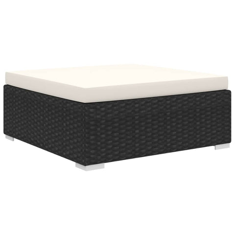 10-tlg. Garten-Lounge-Set mit Auflagen Poly Rattan Schwarz