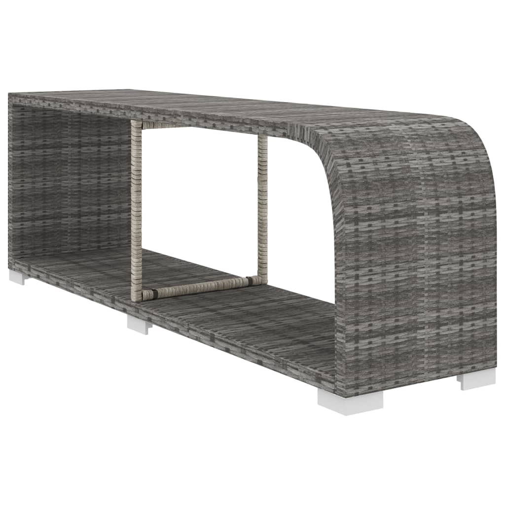 10-tlg. Garten-Lounge-Set mit Auflagen Poly Rattan Grau