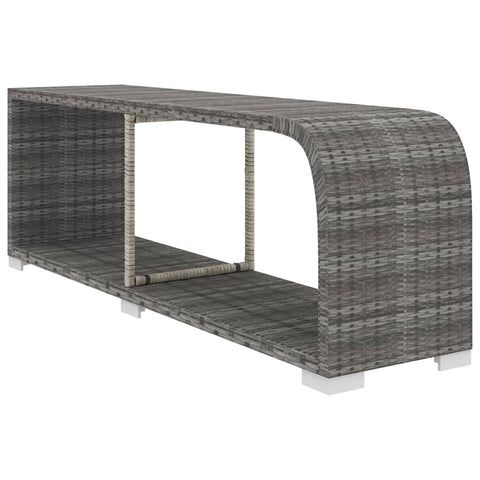 10-tlg. Garten-Lounge-Set mit Auflagen Poly Rattan Grau