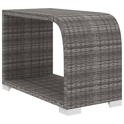 10-tlg. Garten-Lounge-Set mit Auflagen Poly Rattan Grau
