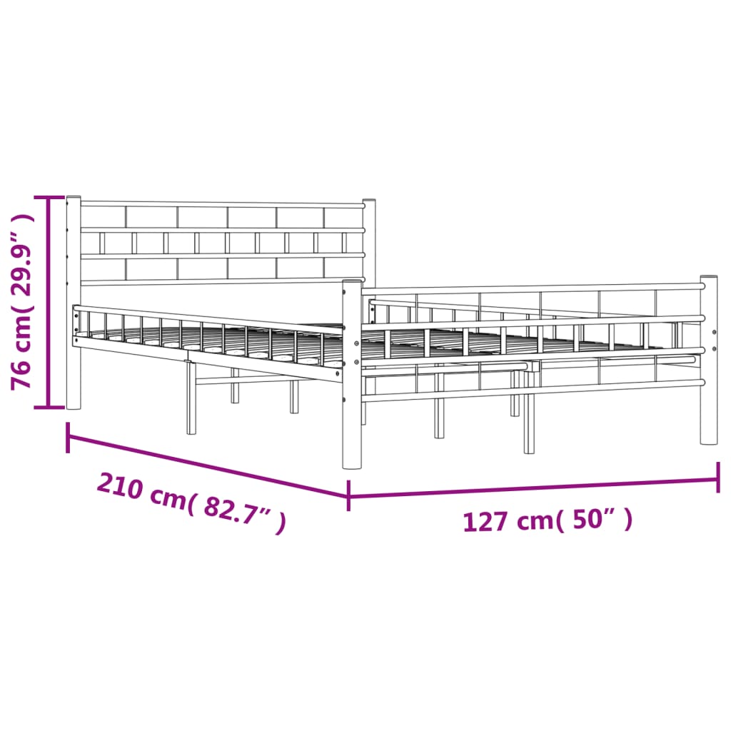 Bettgestell Weiß Metall 120x200 cm