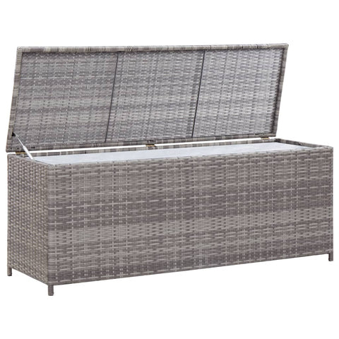 Garten-Auflagenbox Grau 120x50x60 cm Poly Rattan