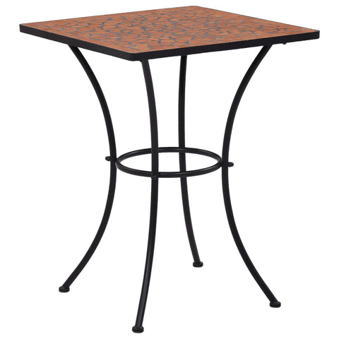 Mosaik-Bistrotisch Terrakottarot 60 cm Keramik