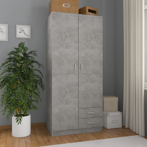 Kleiderschrank Betongrau 80x52x180 cm Holzwerkstoff