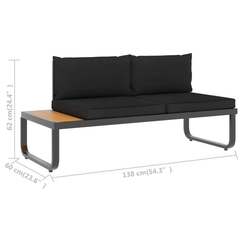 4-tlg. Garten-Ecksofa-Set mit Auflagen Aluminium und WPC