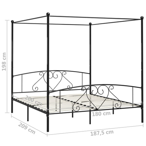 Himmelbett-Gestell Metall Bettgestell mit Herzmuster in verschiedenen Farben und Größen