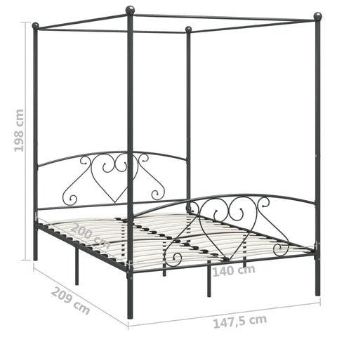 Himmelbett-Gestell Metall Bettgestell mit Herzmuster in verschiedenen Farben und Größen