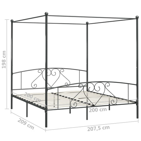 Himmelbett-Gestell Metall Bettgestell mit Herzmuster in verschiedenen Farben und Größen