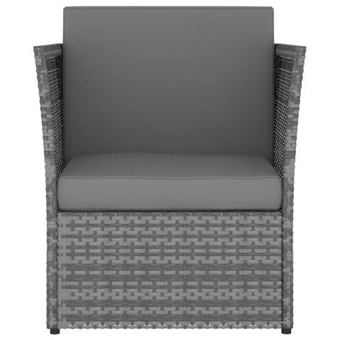 Gartensessel mit Hocker Poly Rattan Anthrazit
