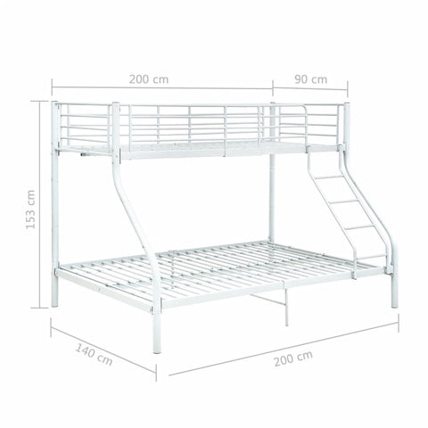 Etagenbettgestell Metall 140x200 cm/90x200 cm Hochbett