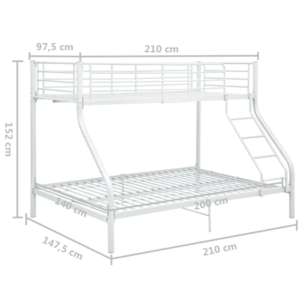 Etagenbettgestell Metall 140x200 cm/90x200 cm Hochbett