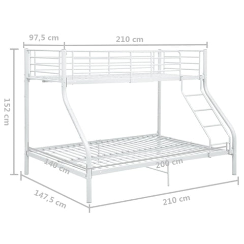 Etagenbettgestell Metall 140x200 cm/90x200 cm Hochbett