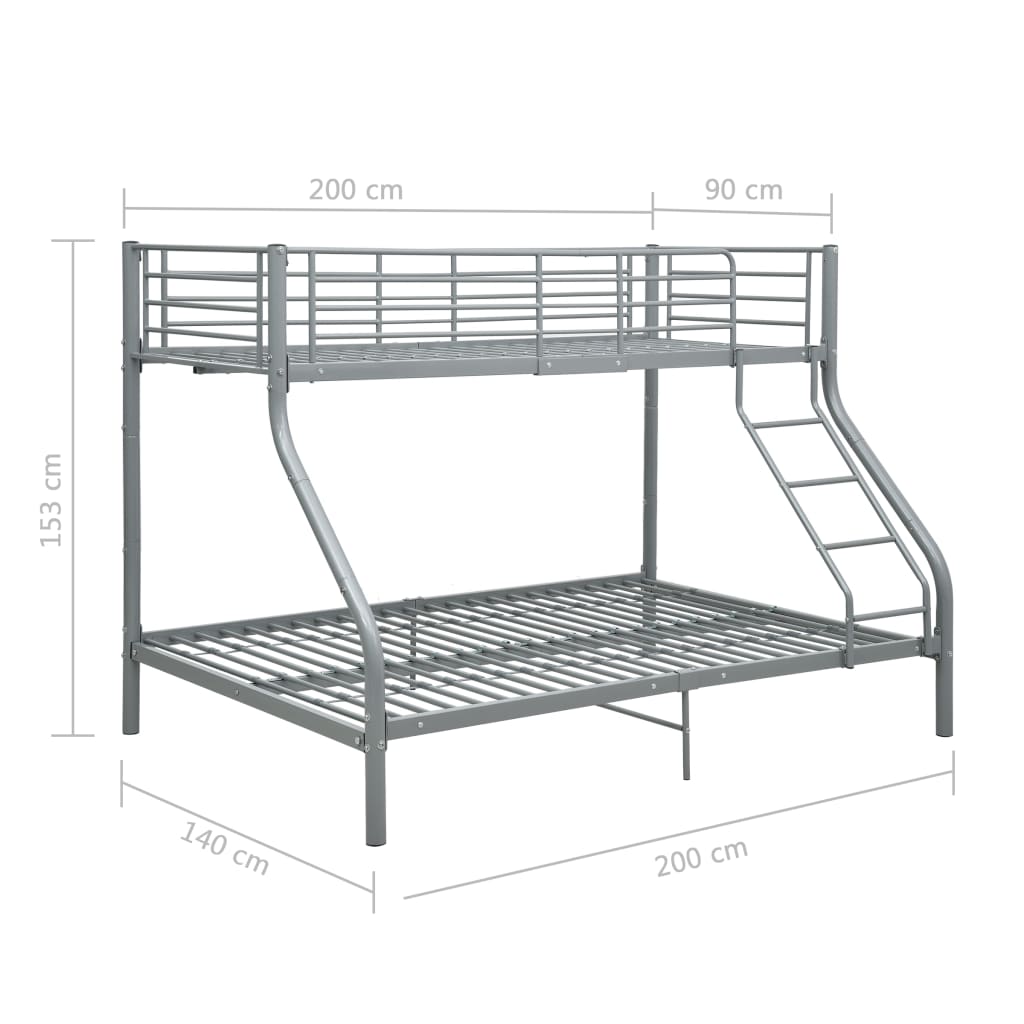 Etagenbettgestell Metall 140x200 cm/90x200 cm Hochbett