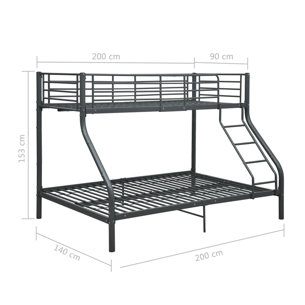Etagenbettgestell Metall 140x200 cm/90x200 cm Hochbett