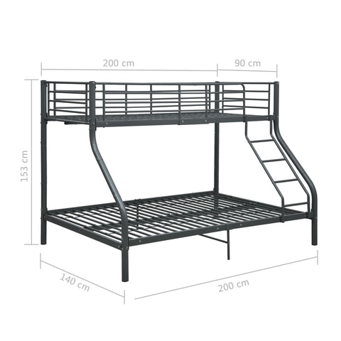 Etagenbettgestell Metall 140x200 cm/90x200 cm Hochbett
